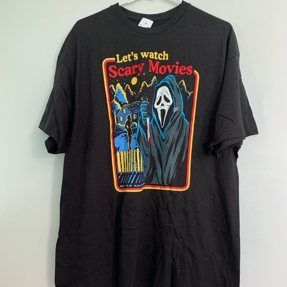 Scream Let’s Watch Scary Movies Black Shirt (Official not reprinted)